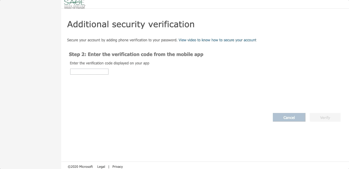 SAGE Knowledge Base (Public) > Setting up MFA for Office 365 Services > Code Verification.gif