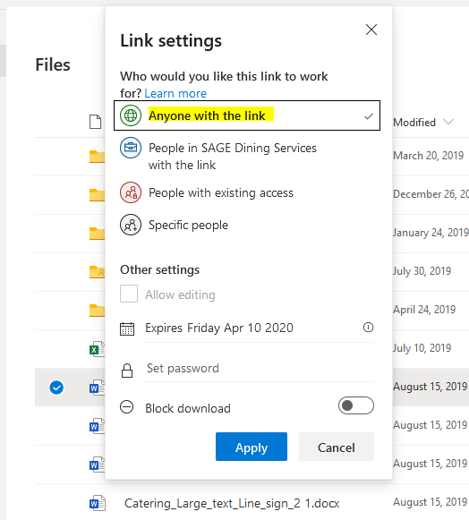 SAGE Knowledge Base (Public) > Sharing OneDrive Files Outside of SAGE > share3.PNG